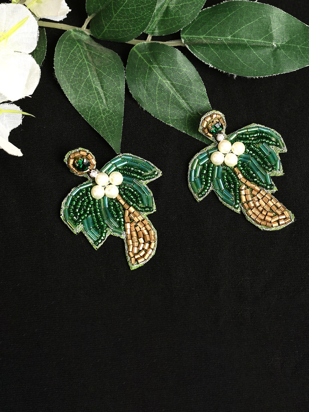 

QTO Green Contemporary Drop Earrings