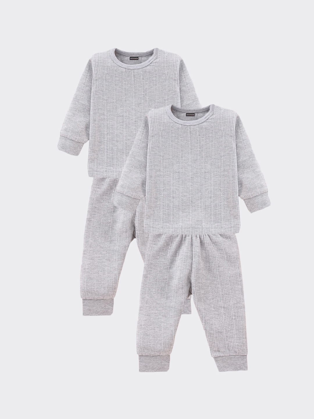 

Aerowarm Infant Kids Pack Of 2 Grey Striped Thermal Set