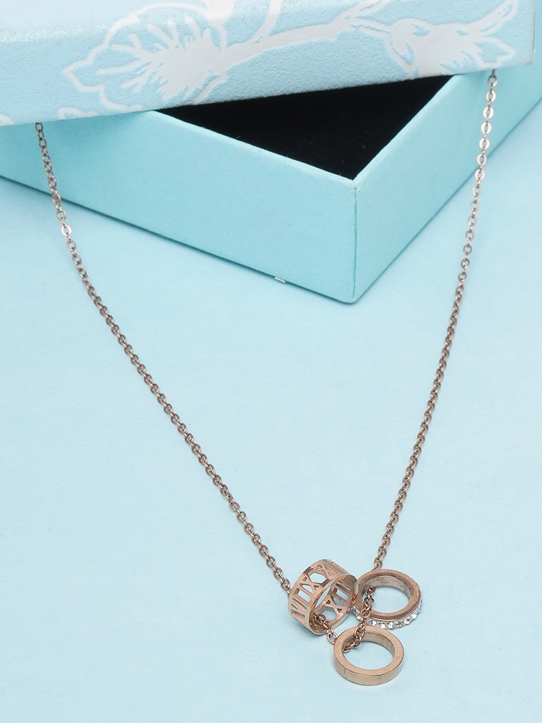 

DressBerry Rose Gold & White Brass Minimalist Chain Necklace