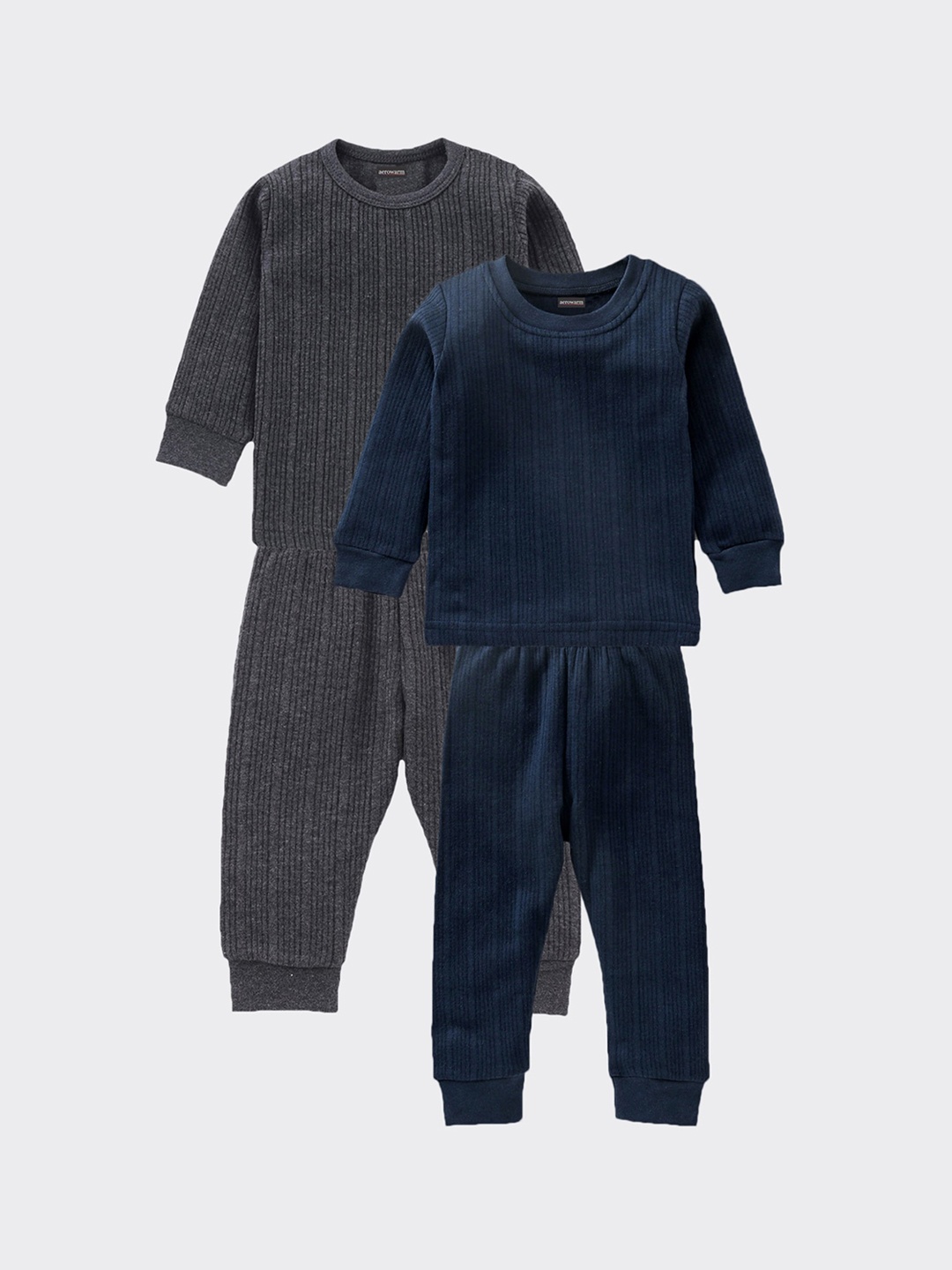 

Aerowarm Infants Pack Of 2 Charcoal-Grey & Navy Blue Striped Thermal Set