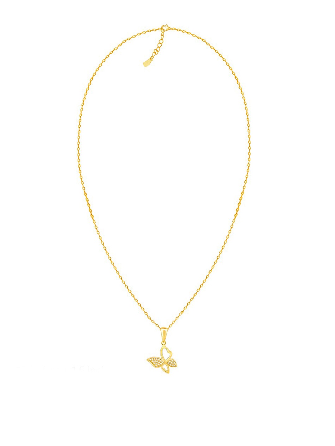 

GIVA 925 Sterling Silver Golden Butterfly Bloom Pendant with Link Chain, Gold