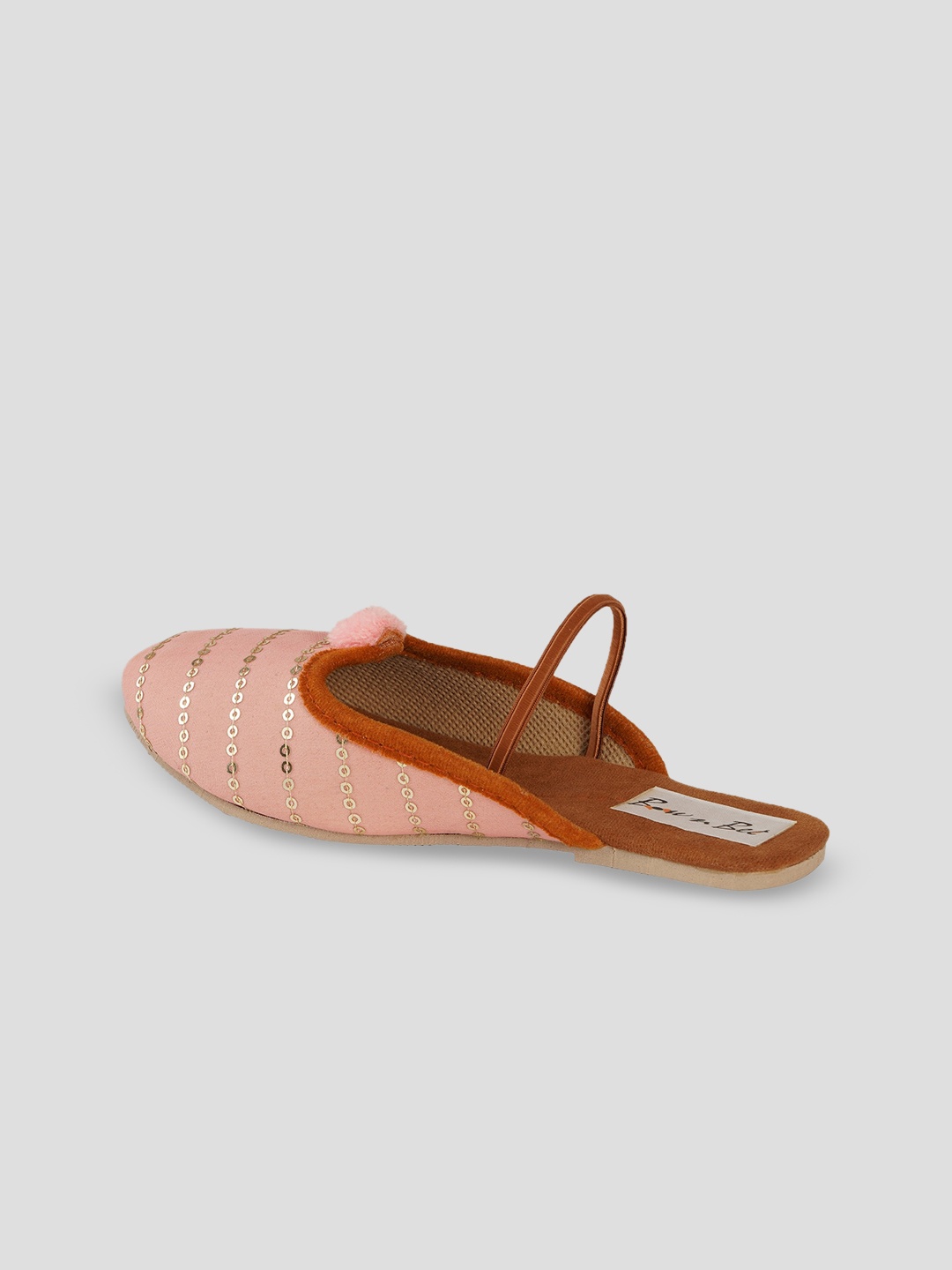 

BownBee Girls Pink Embellished Ethnic Mules Flats