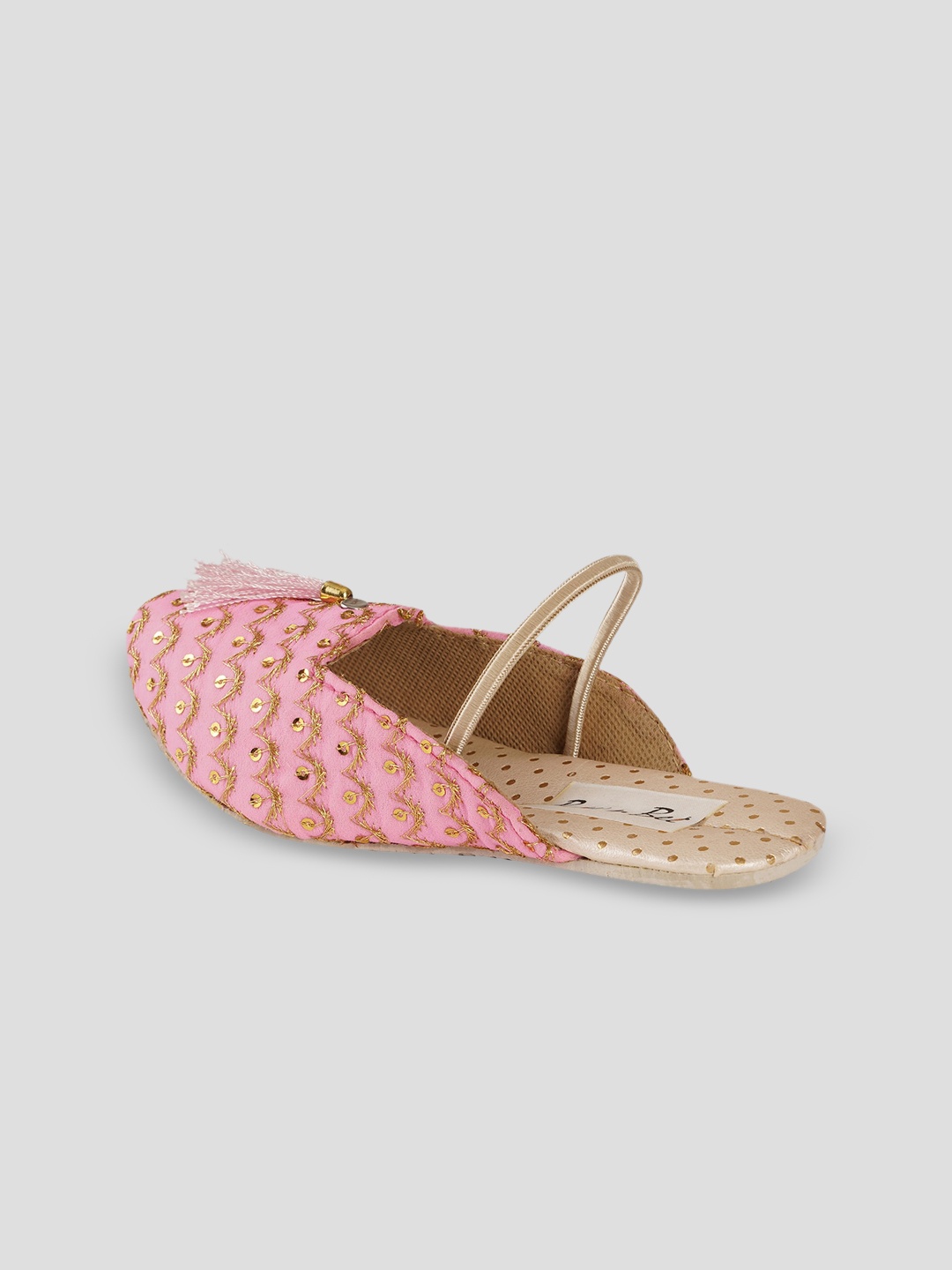 

BownBee Girls Pink Embellished Ethnic Mules Flats