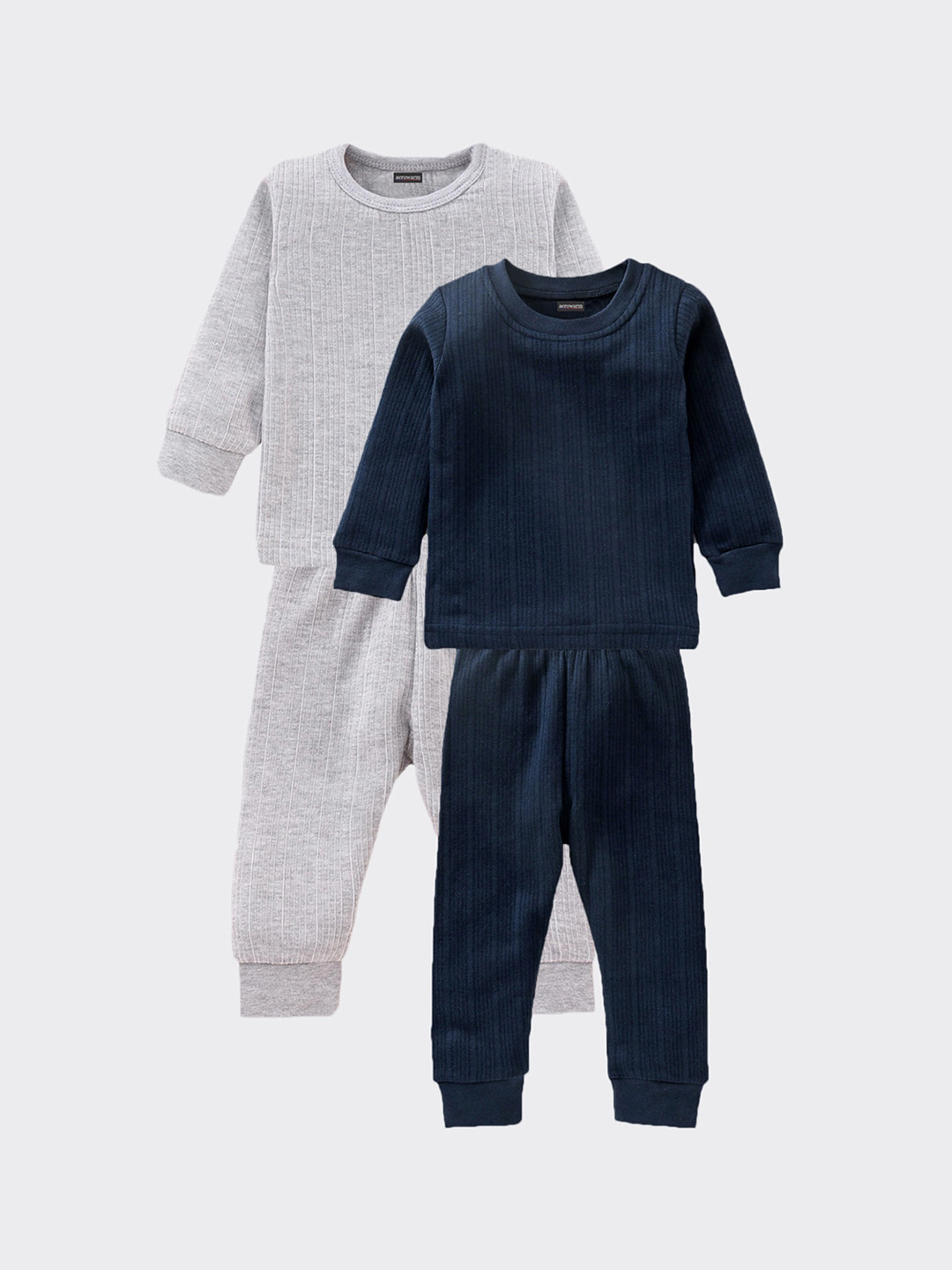 

Aerowarm Infants Pack Of 2 Grey & Navy Blue White Striped Thermal Set