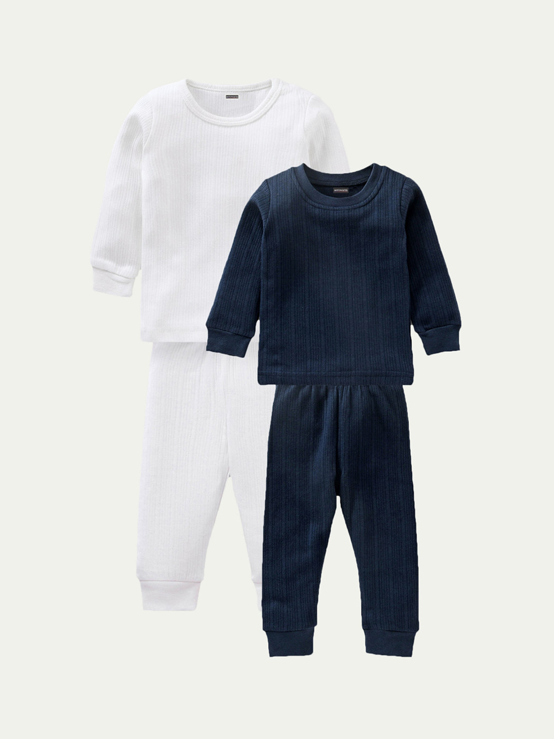 

Aerowarm Infants Pack Of 2 Navy Blue & White Striped Thermal Set