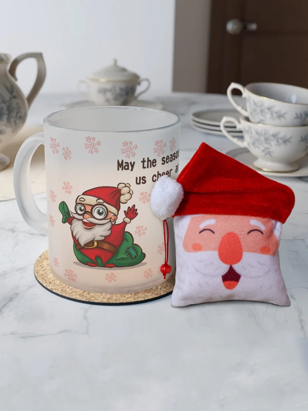 

Indigifts White & Red Red Red Text or Slogans Printed Glass Matte Mugs Set of Cups and Mugs