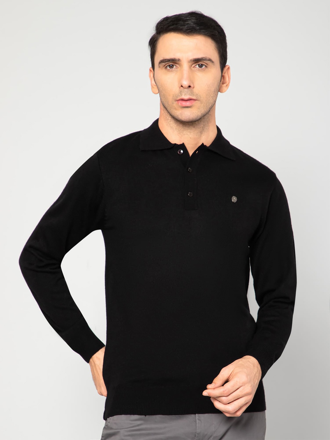 

Cantabil Men Black Acrylic Pullover Sweater