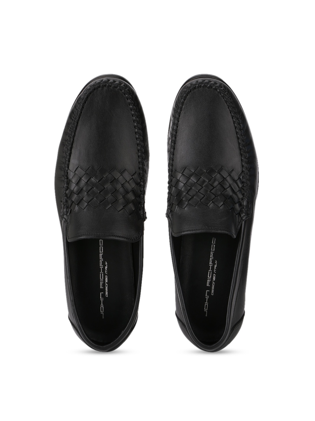 

JOHN RICHARDO Men Black Textured Patterned Slip-on Formal Shoes