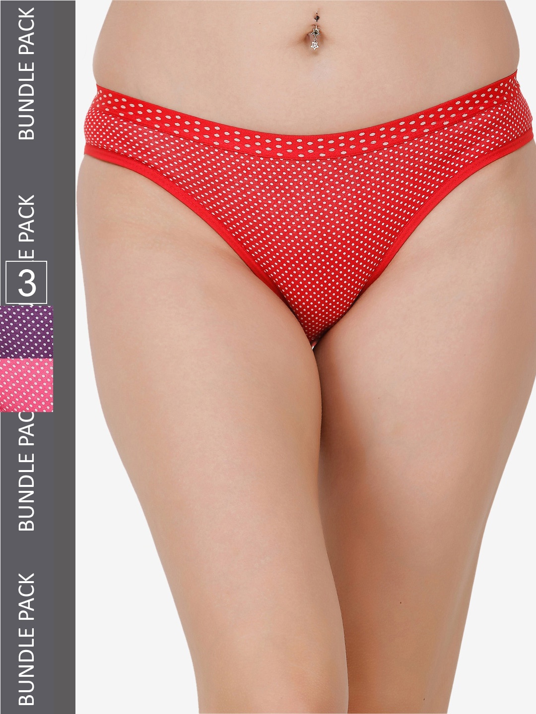 

Docare Women Pack Of 3 Cotton Bikini Briefs, Pink