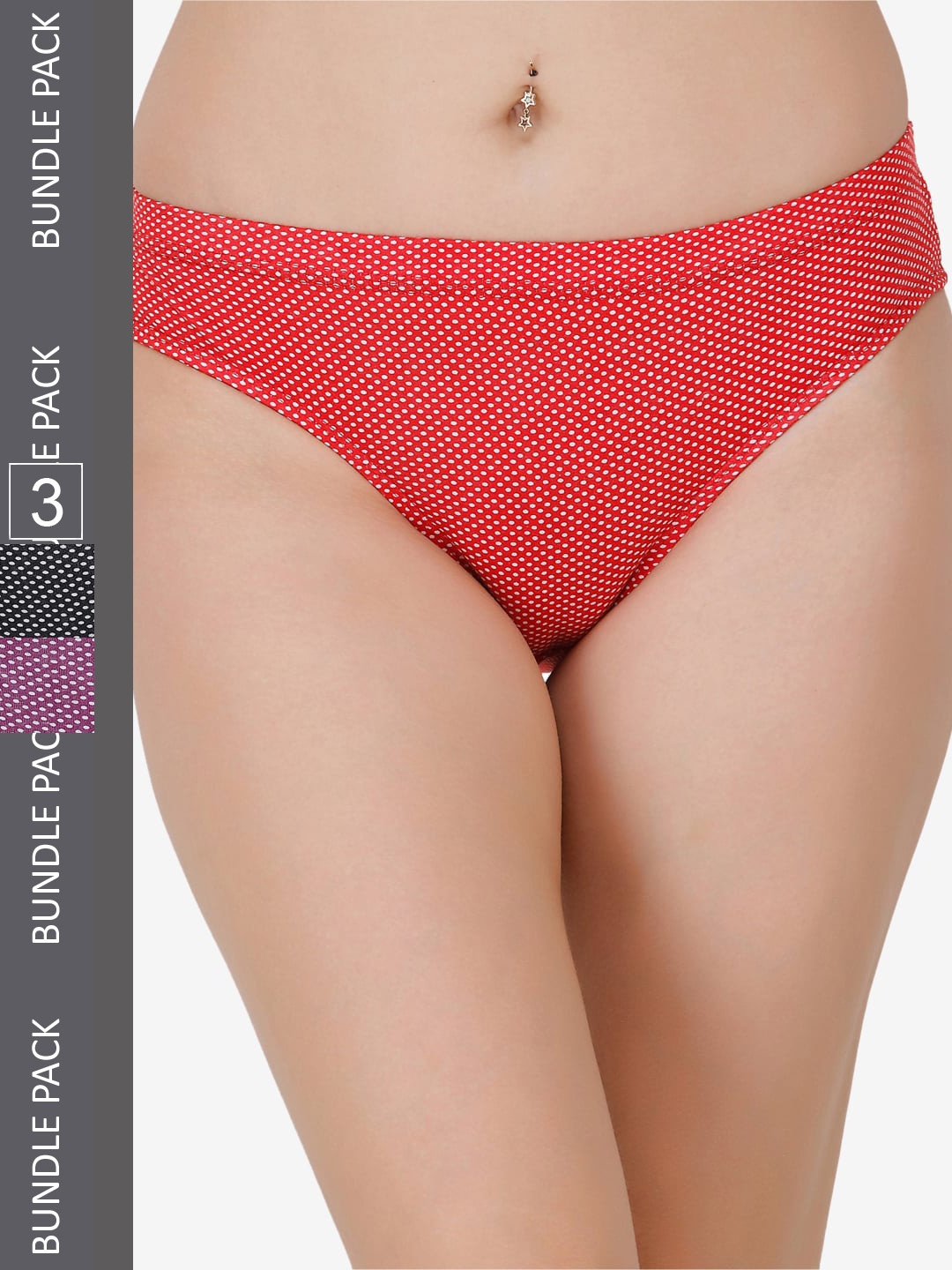 

Docare Women Pack Of 3 Cotton Hipster Briefs, Red