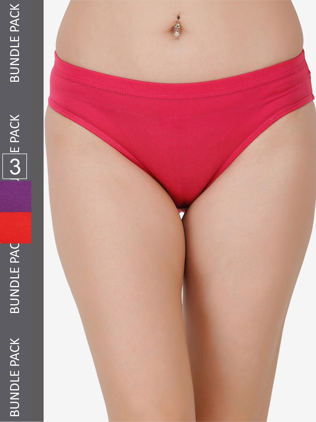 

Docare Women Pack Of 3 Cotton Hipster Briefs, Purple