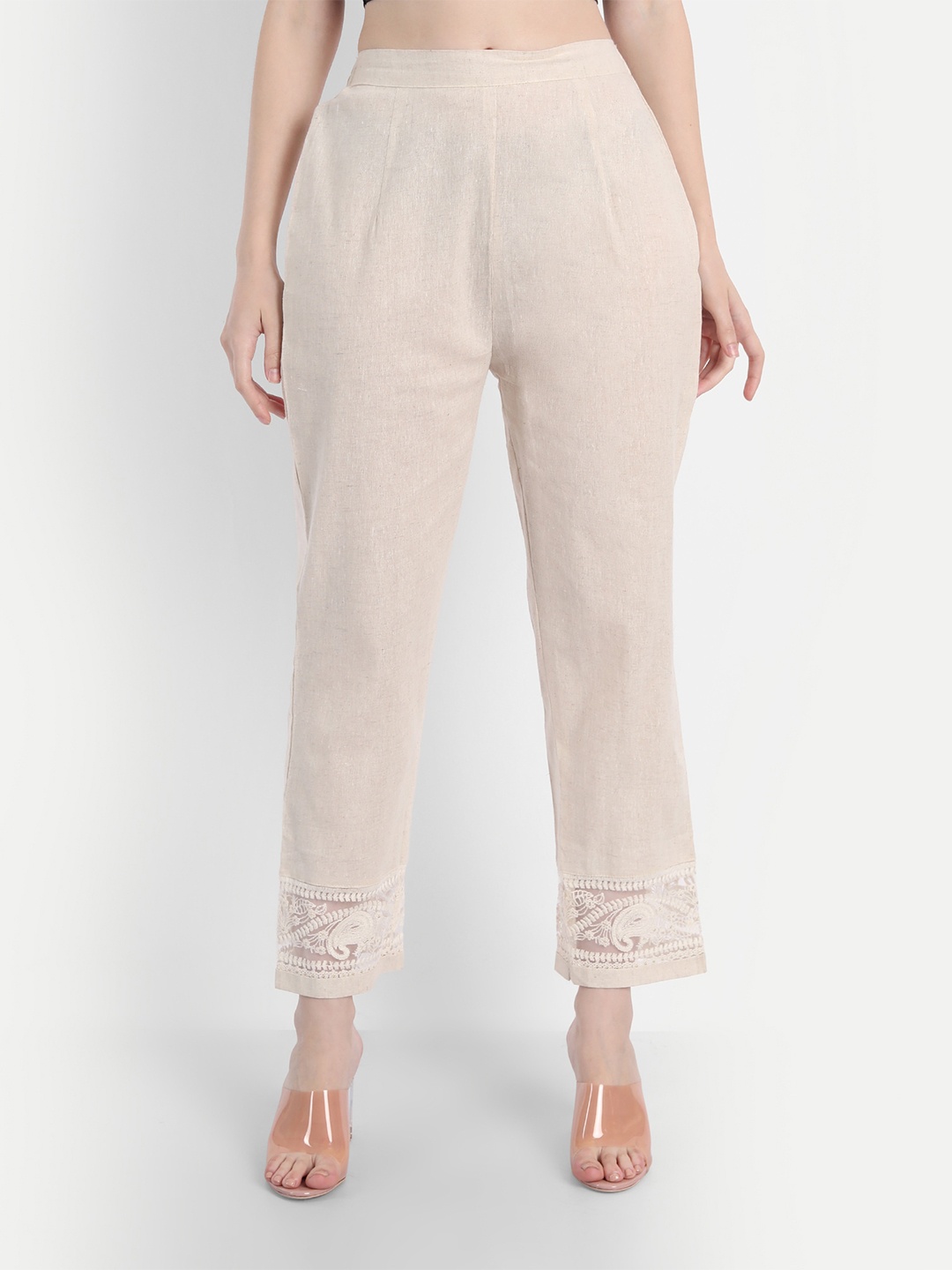 

Spiaty Women Beige Cropped Palazzos