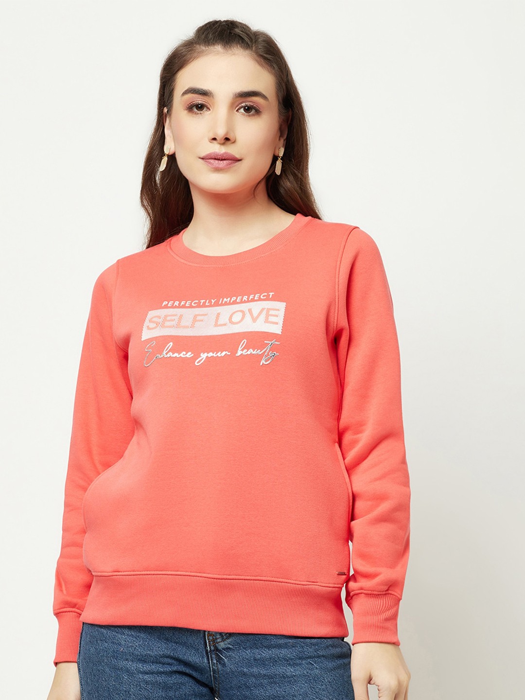

Crimsoune Club Women Pink Printed Sweatshirt