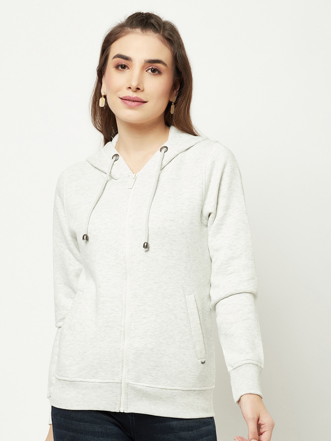 

Crimsoune Club Women White Hooded Sweatshirt