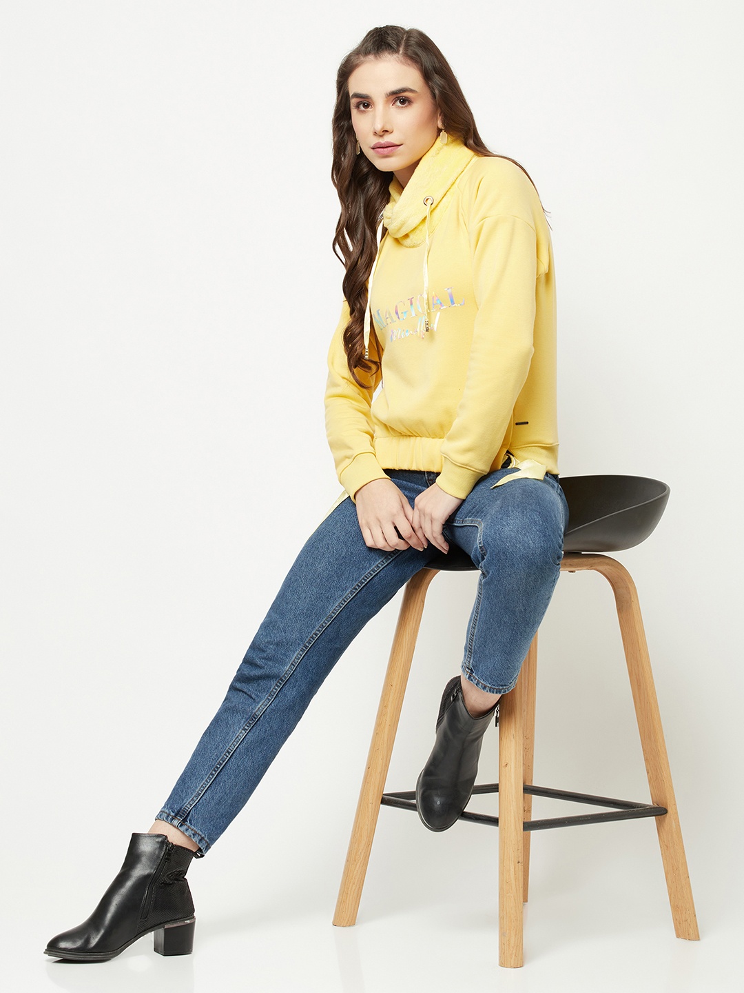 Crimsoune Club Hooded Cotton Sweatshirt, Yellow