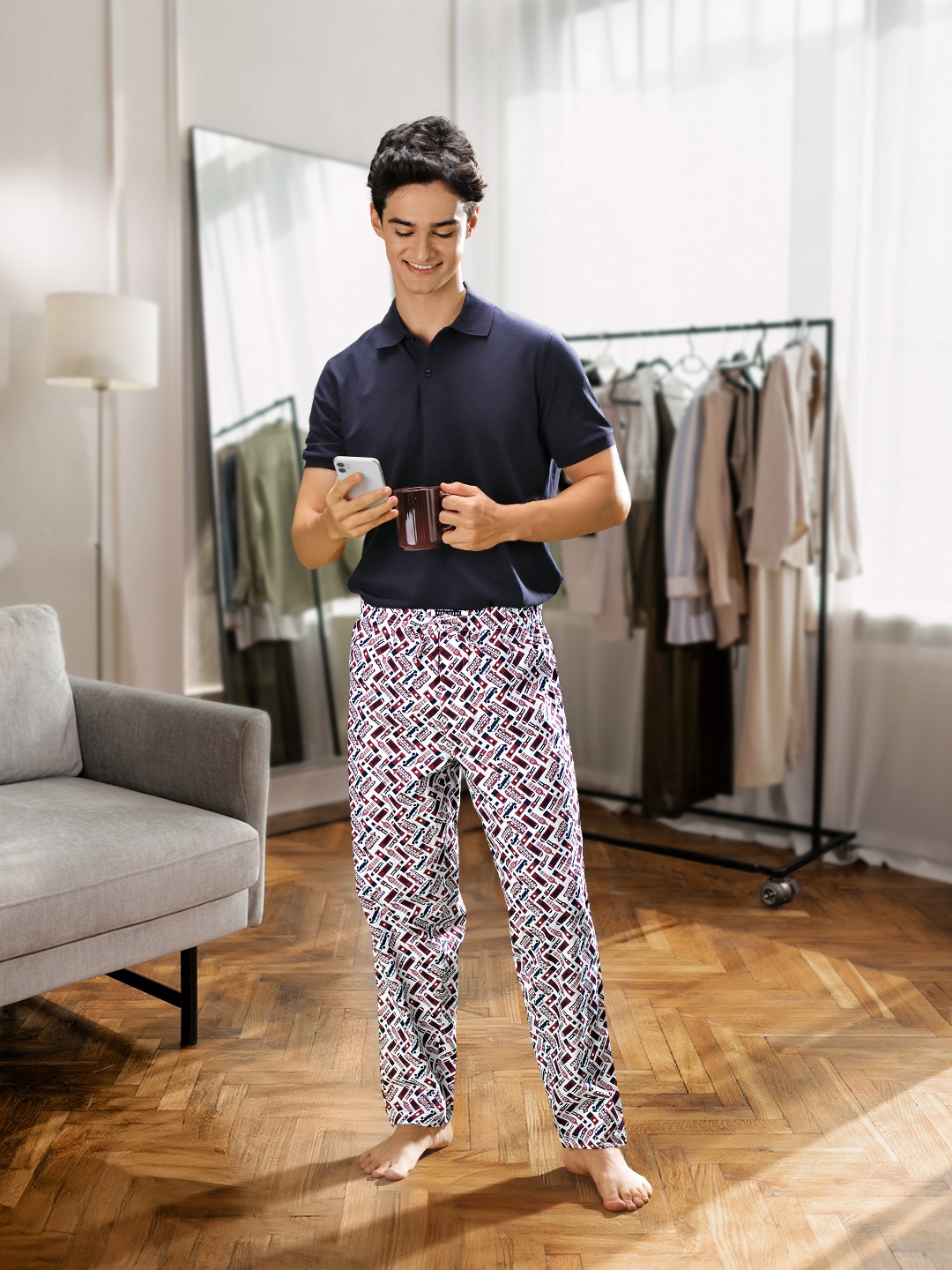 

Pepe Jeans Men Red Printed Cotton Lounge Pants