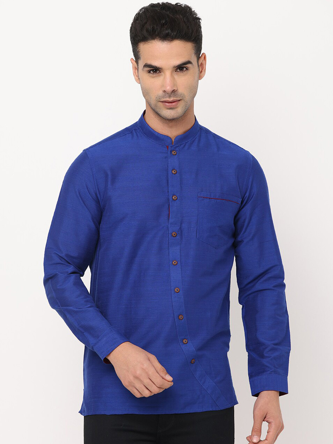 

NIRVAAN Men Navy Blue Kurta