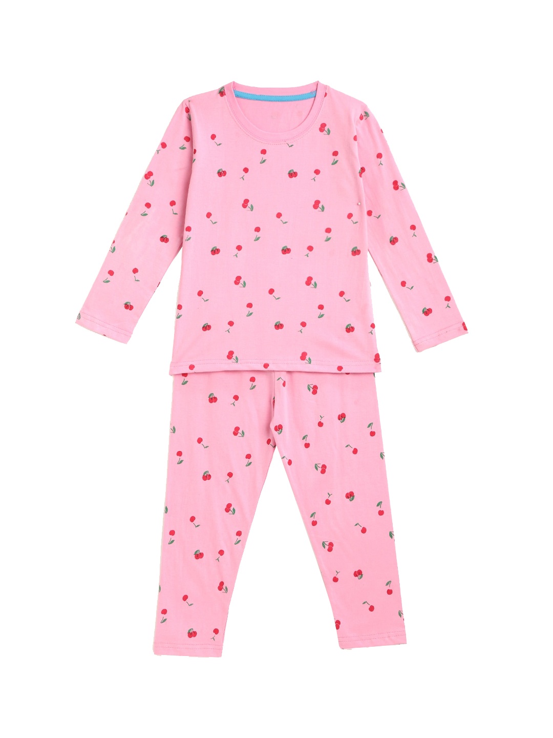 

HERE&NOW Girls Pink & Green Printed Night suit