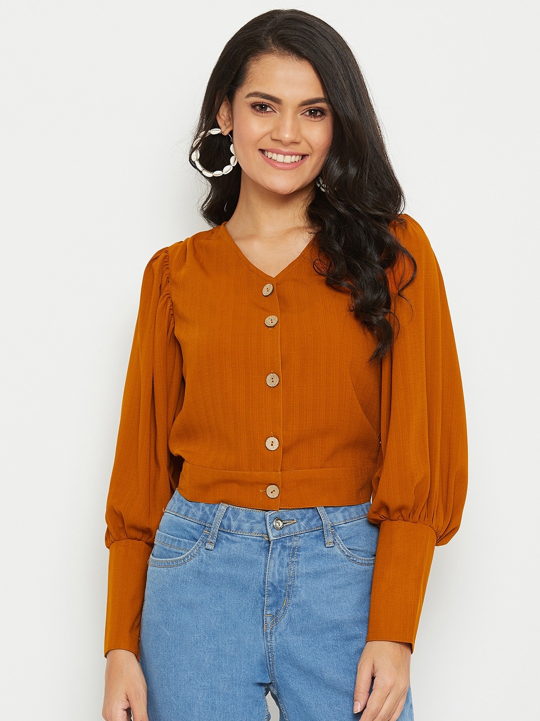 

PANIT Rust V-Neck Top