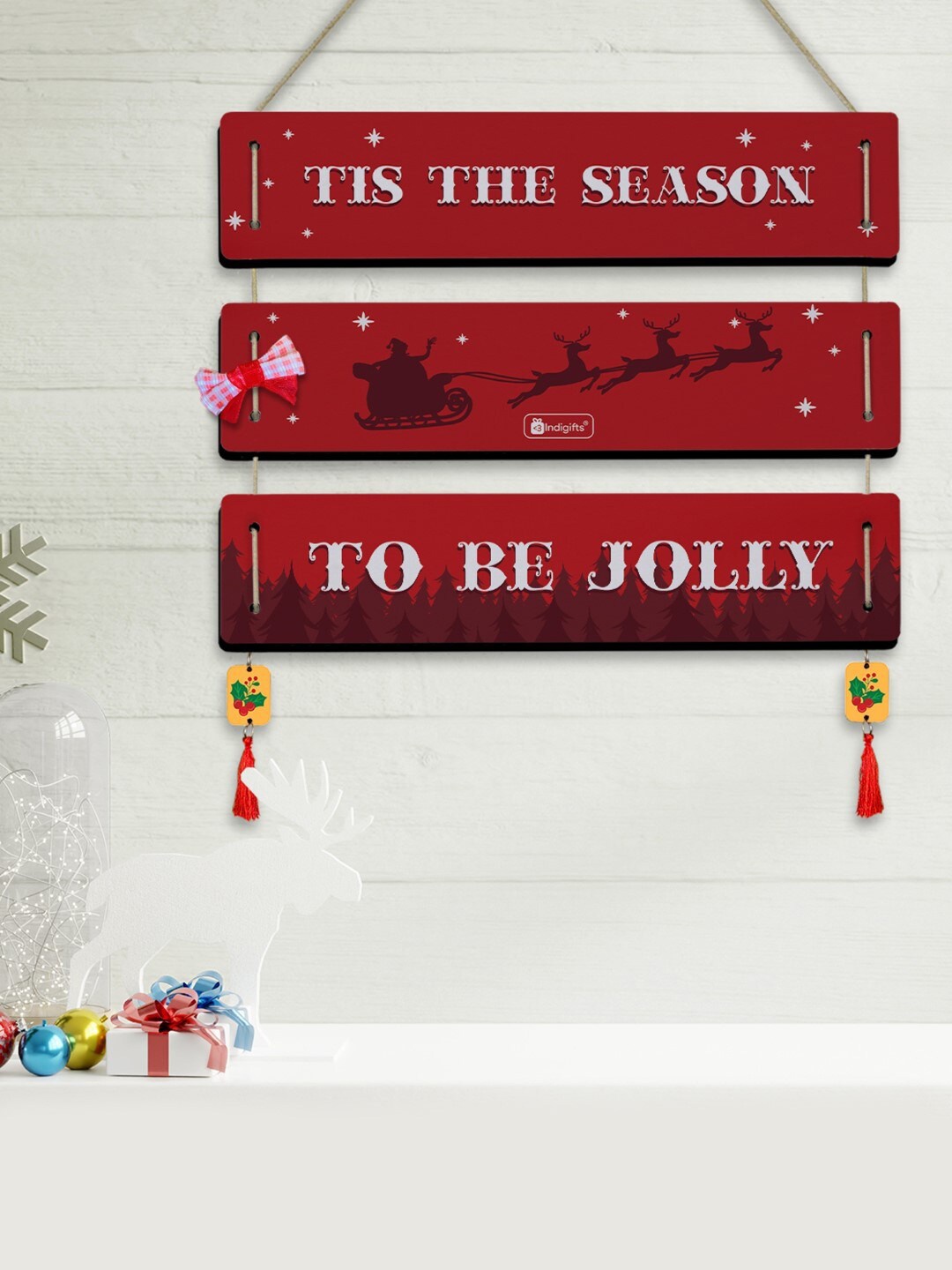 

Indigifts Red Printed Wall Hanging