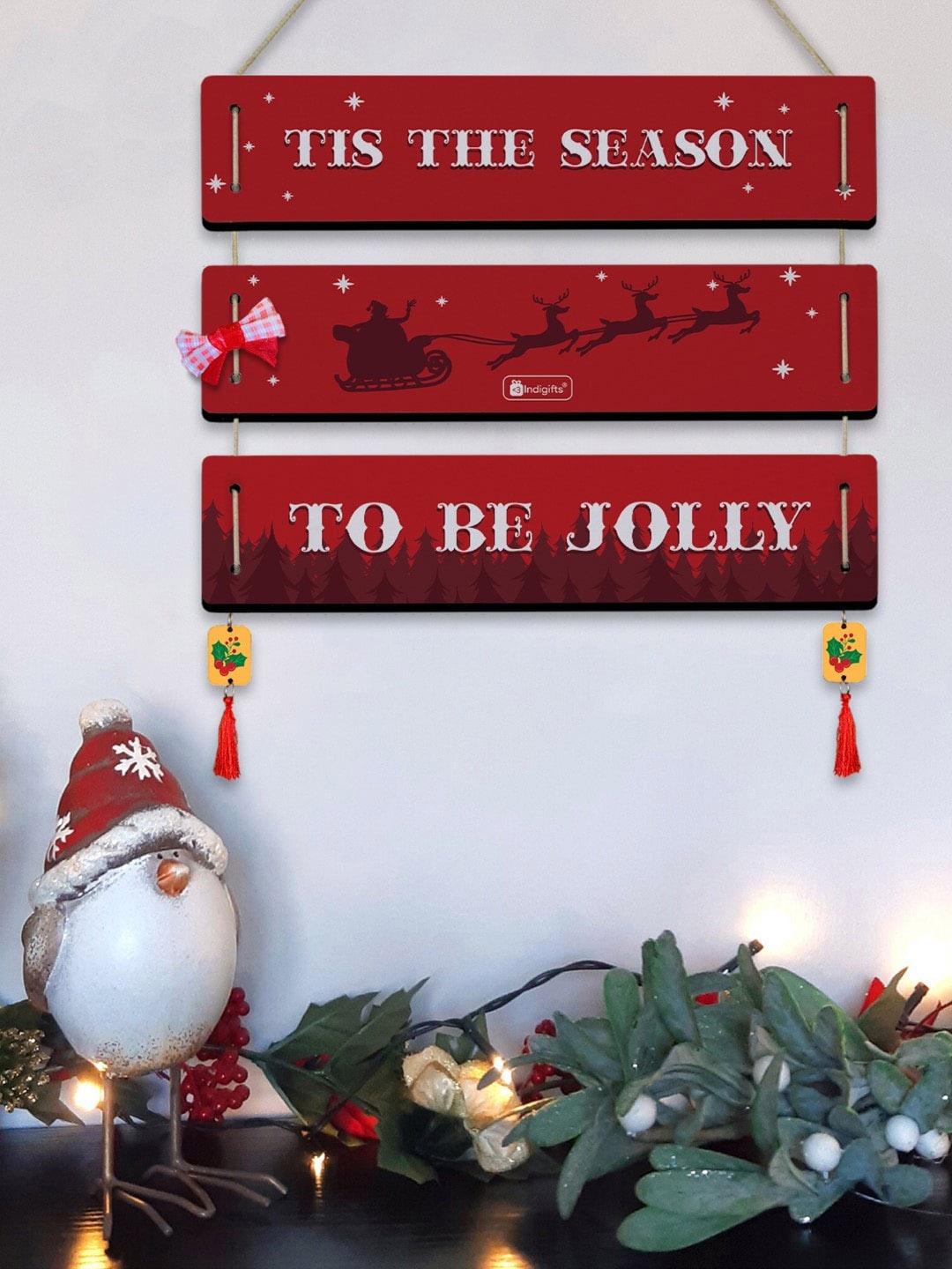 

Indigifts Red Printed Motivational Quotes Wooden Wall Hanging