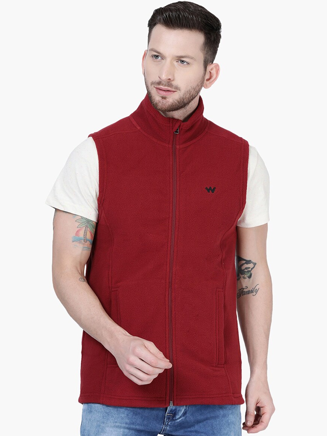 

Wildcraft Men Red Fleece Lightweight Tailored Jacket