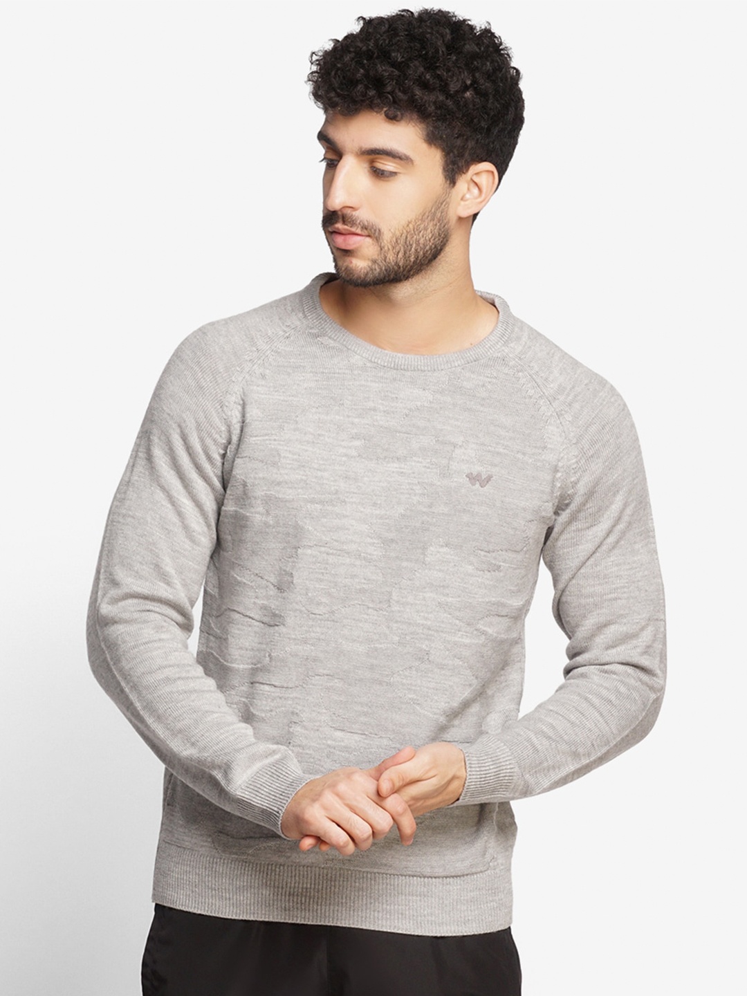 

Wildcraft Men Grey Printed Acrylic Pullover