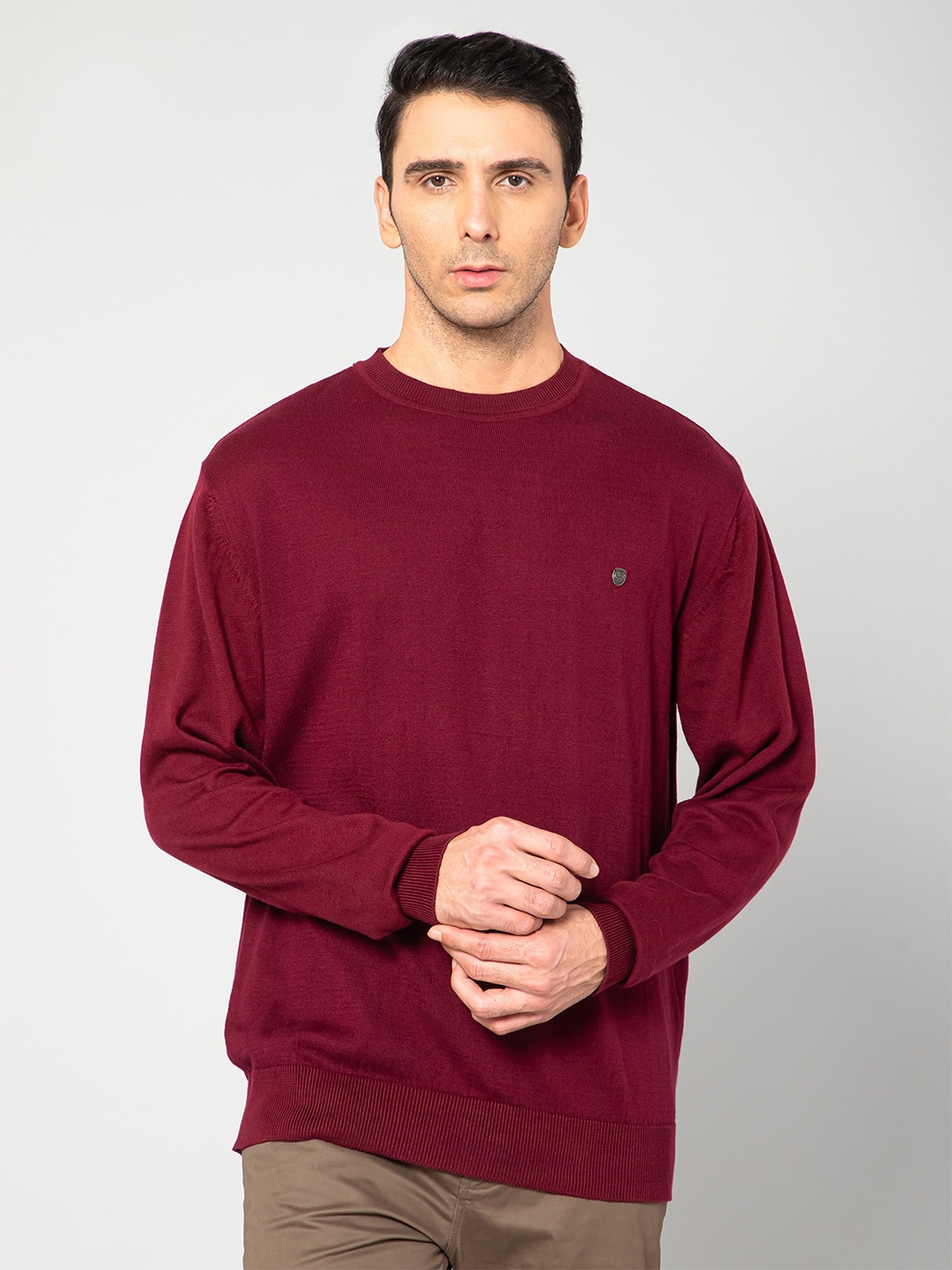 

Cantabil Men Maroon Cotton Pullover