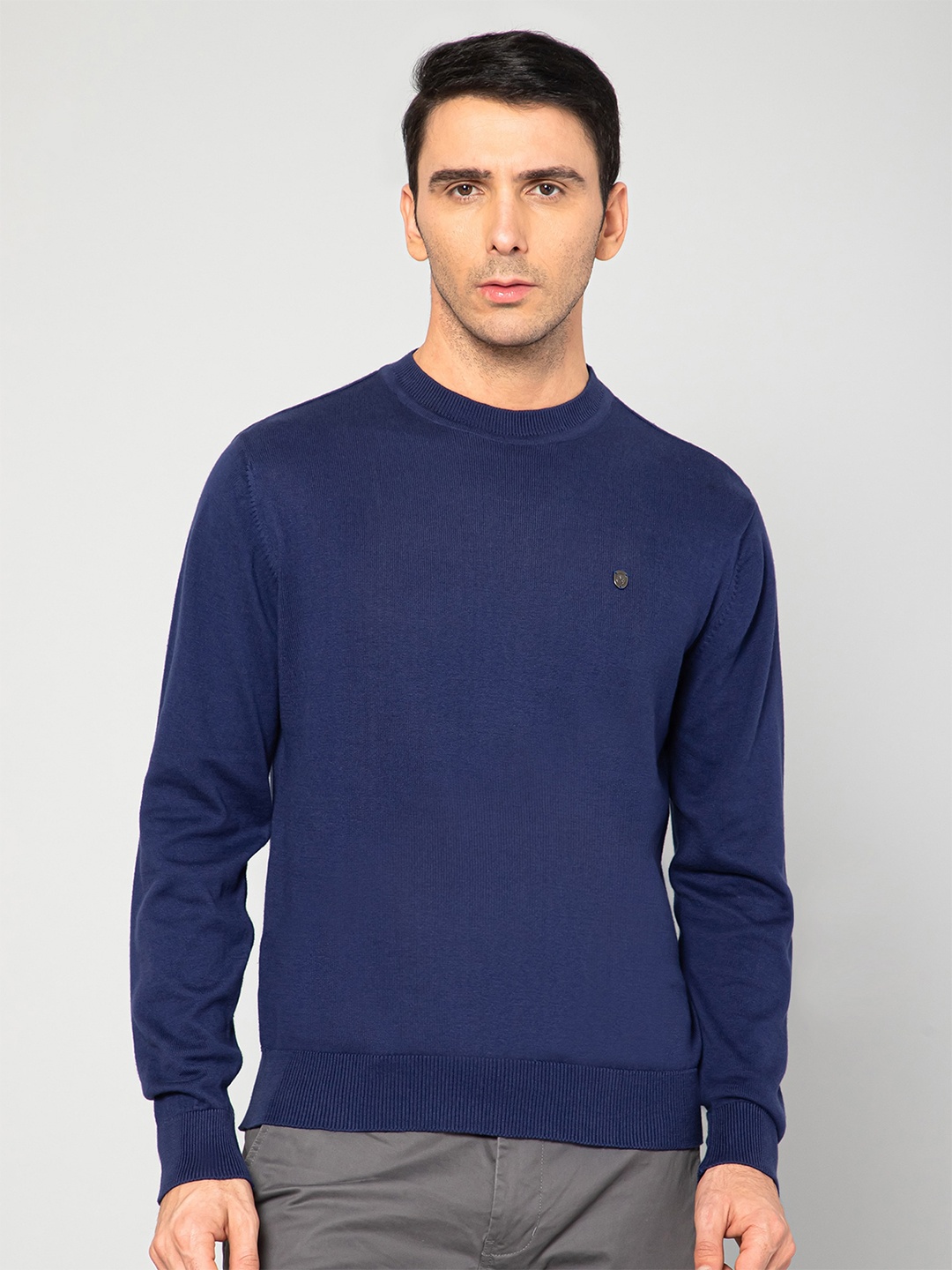 

Cantabil Men Blue Cotton Pullover