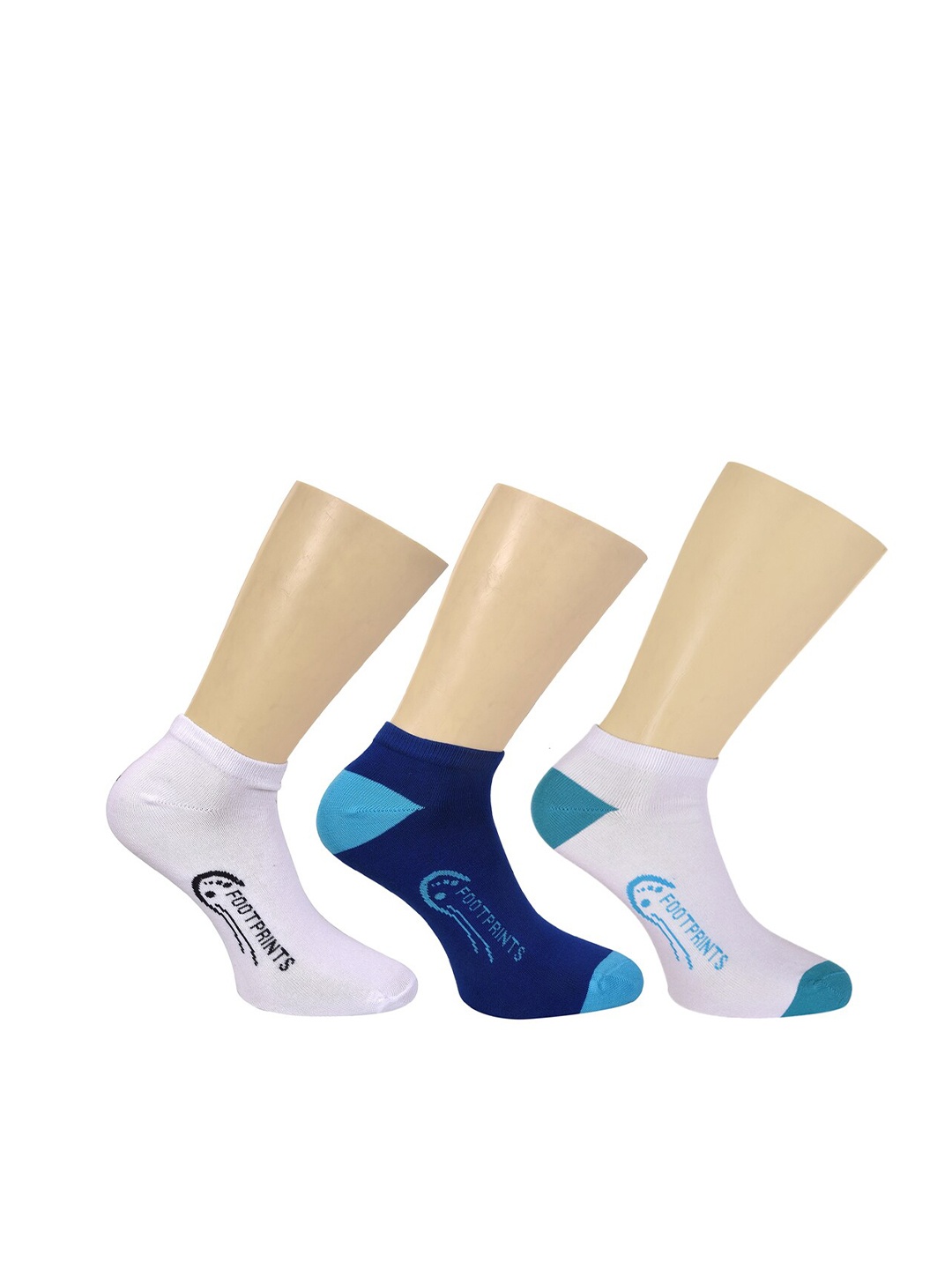 

FOOTPRINT 3 Pairs Unisex Organic Cotton Ankle Casual Bamboo Socks, White
