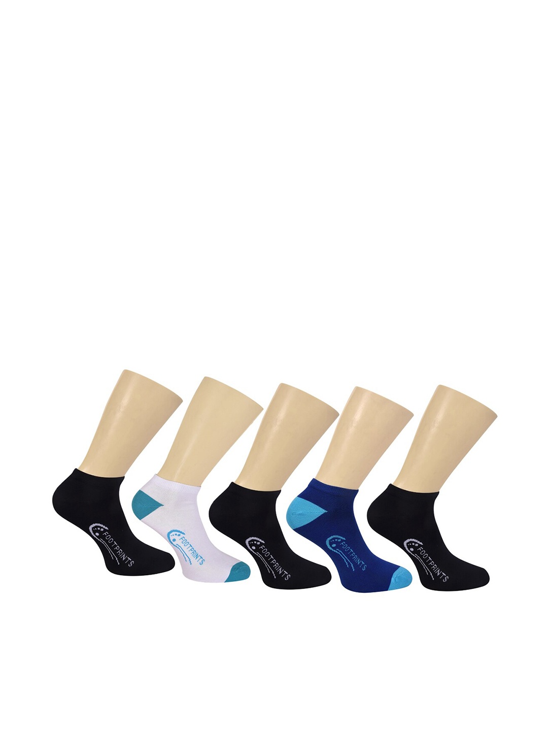 

FOOTPRINT 5 Pairs Unisex Organic Cotton Ankle Casual Bamboo Socks, Black