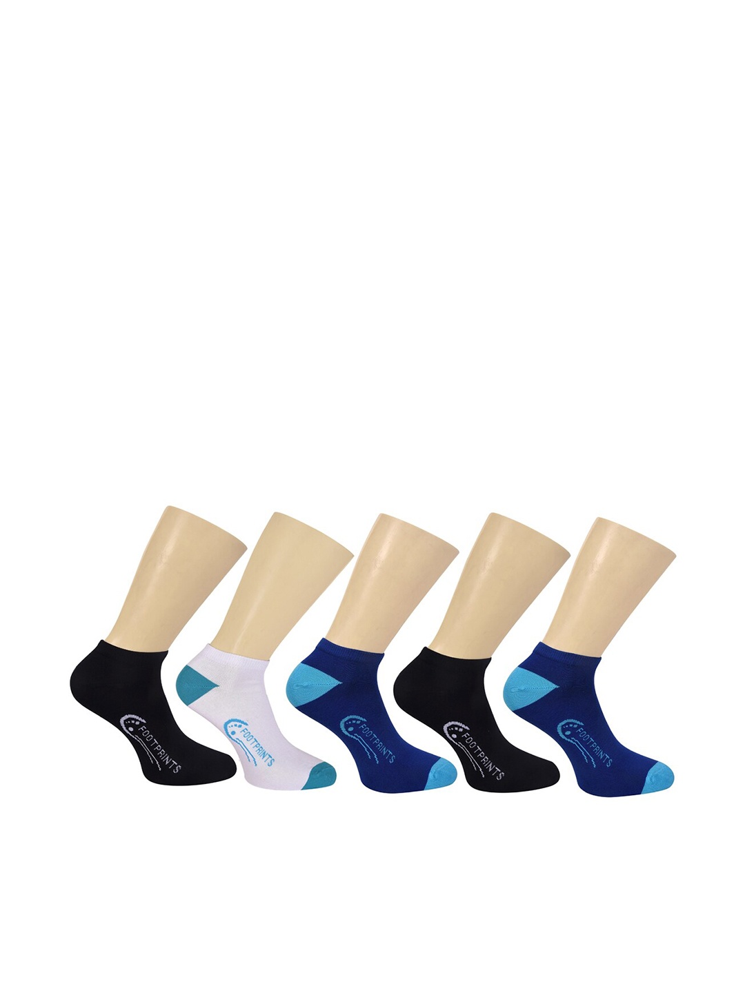

FOOTPRINT 5 Pairs Unisex Organic Cotton Ankle Casual Bamboo Socks, Black