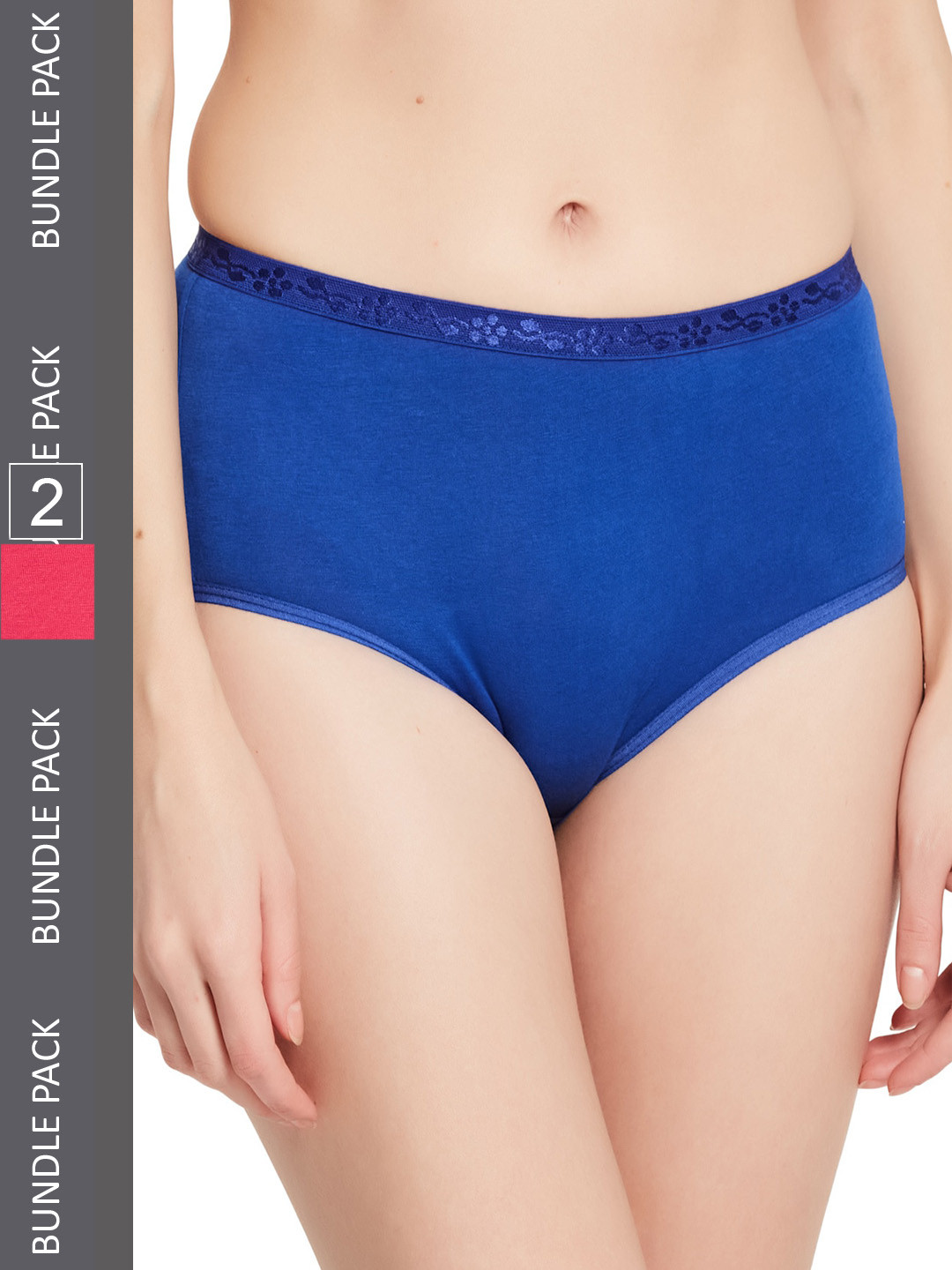 

UNMADE Women Pink and Blue Pack of 2 Hipster Briefs UM1240