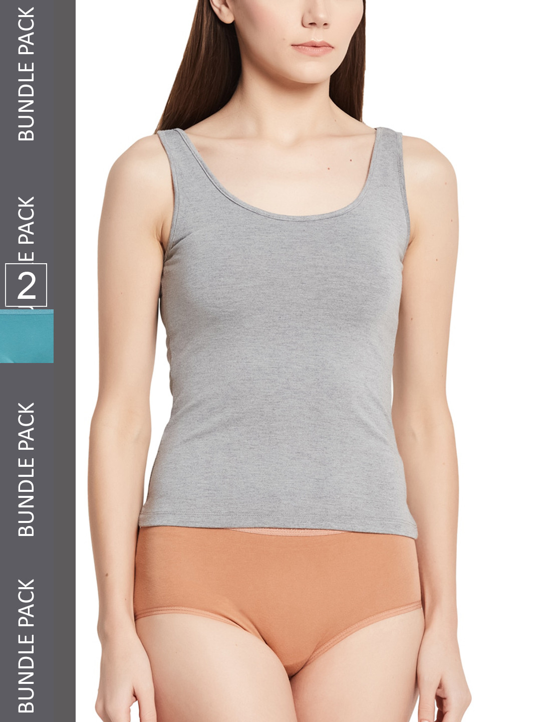 

UNMADE Women Camel Brown and Turquoise Blue Pack Of 2 Hipster Briefs UM1240