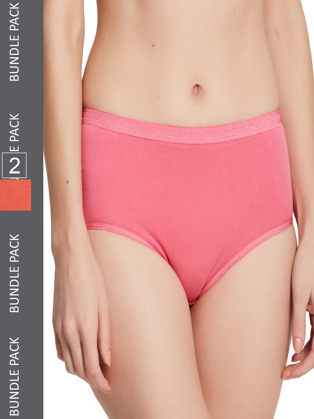 

UNMADE Women Pink and Orange Pack of 2 Hipster Briefs UM1240
