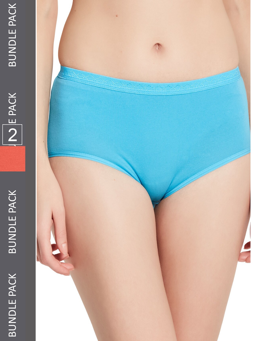 

UNMADE Women Blue and Orange Pack Of 2 Hipster Panty Briefs UM1240