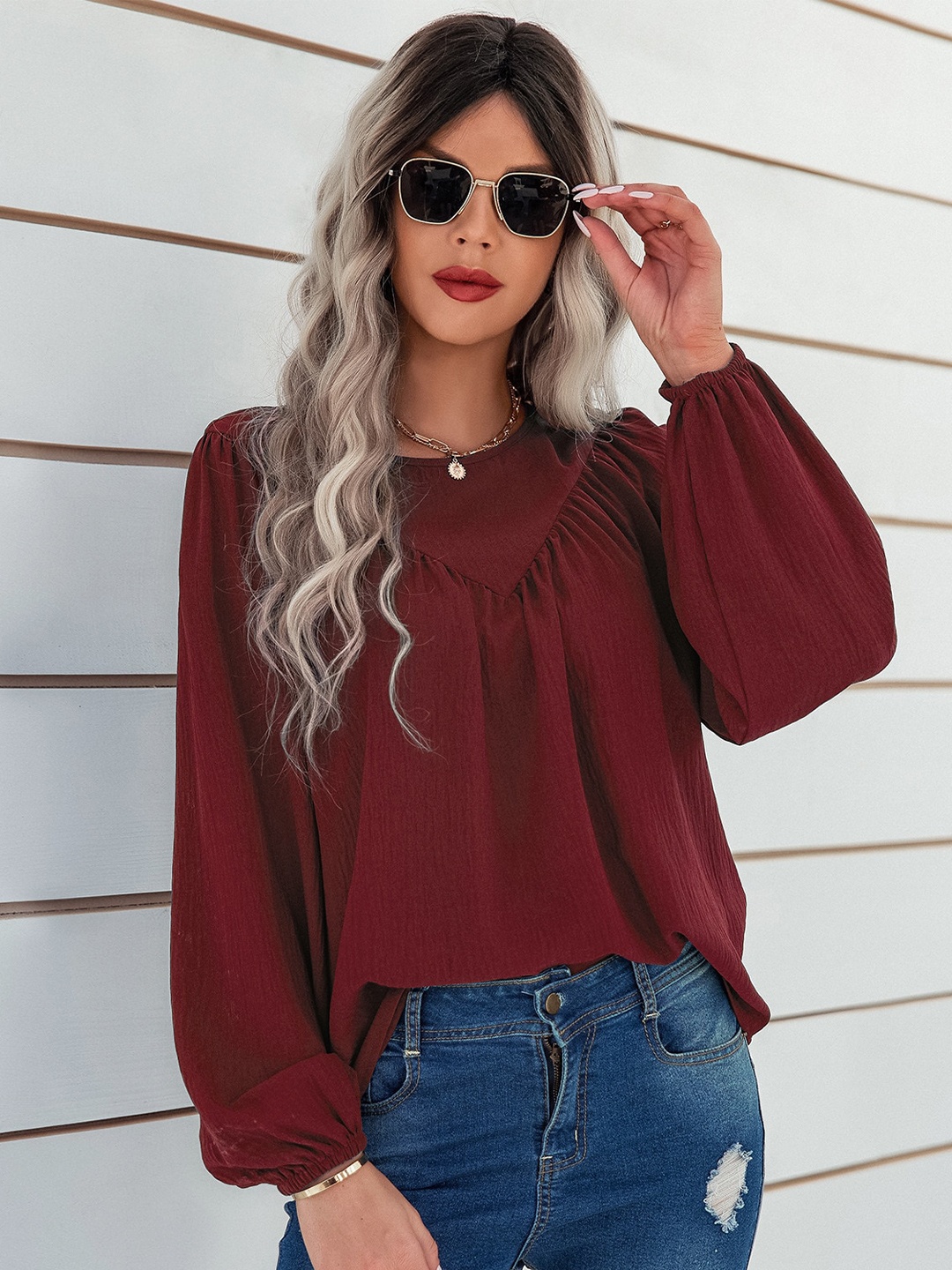 

StyleCast Maroon Regular Top