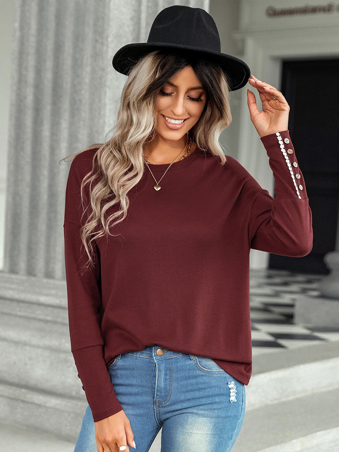 

StyleCast Maroon Regular Top