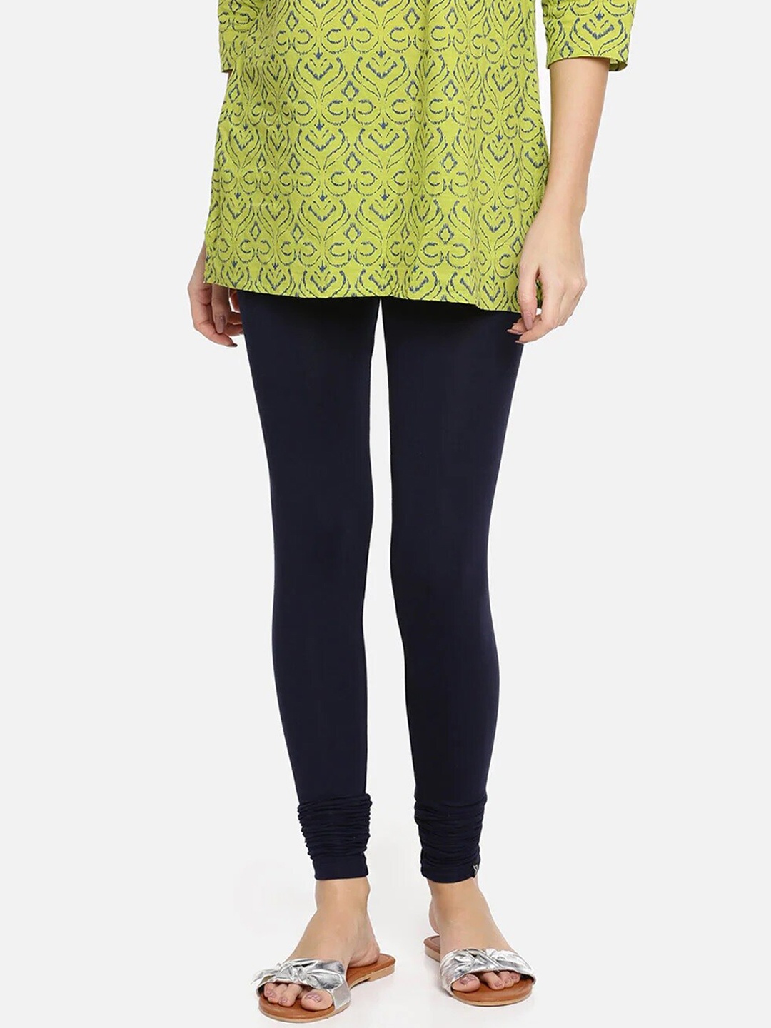 

TWIN BIRDS Women Navy-Blue Churidar-Length Leggings