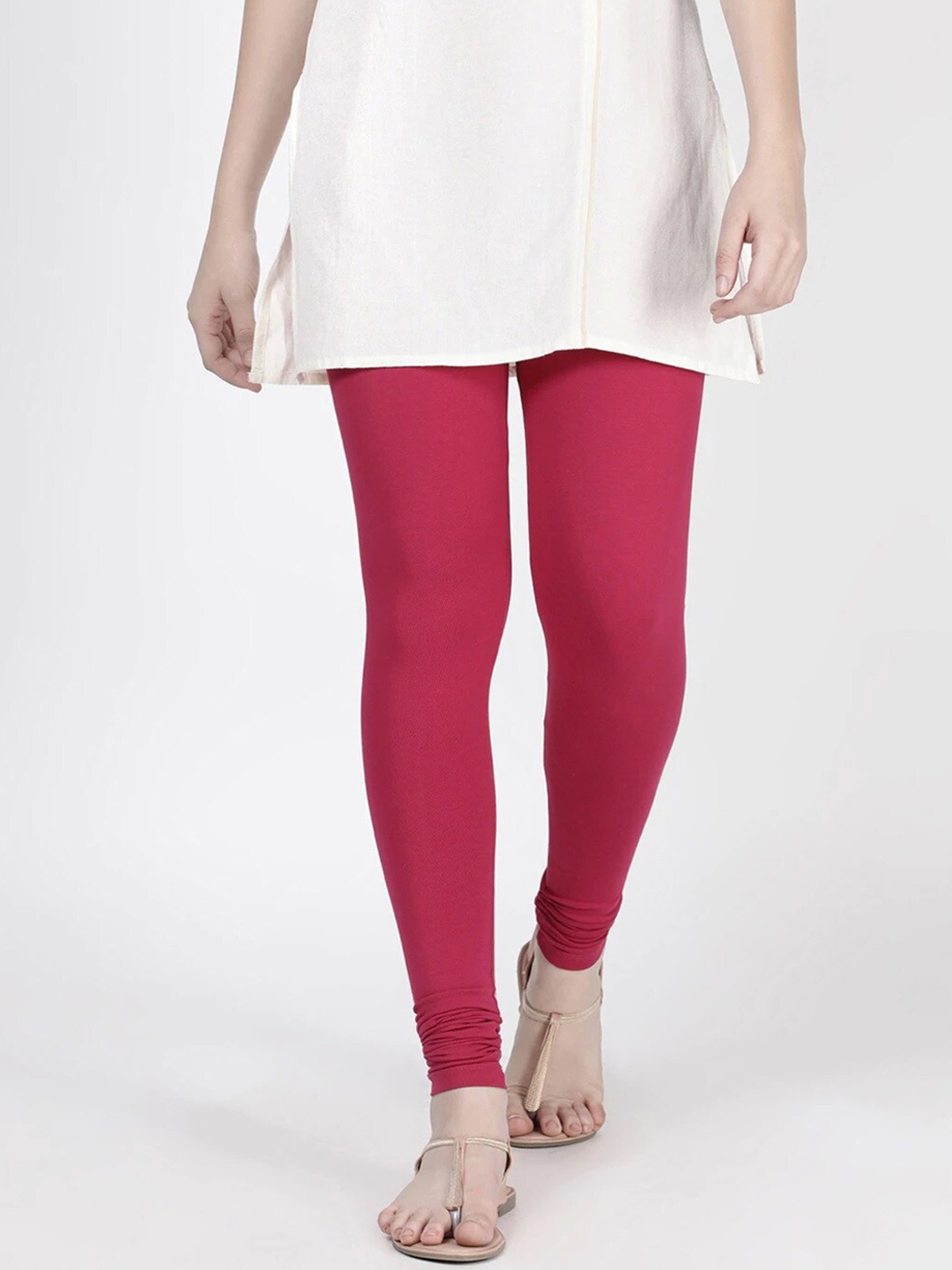 

TWIN BIRDS Women Pink Churidar-Length Legging