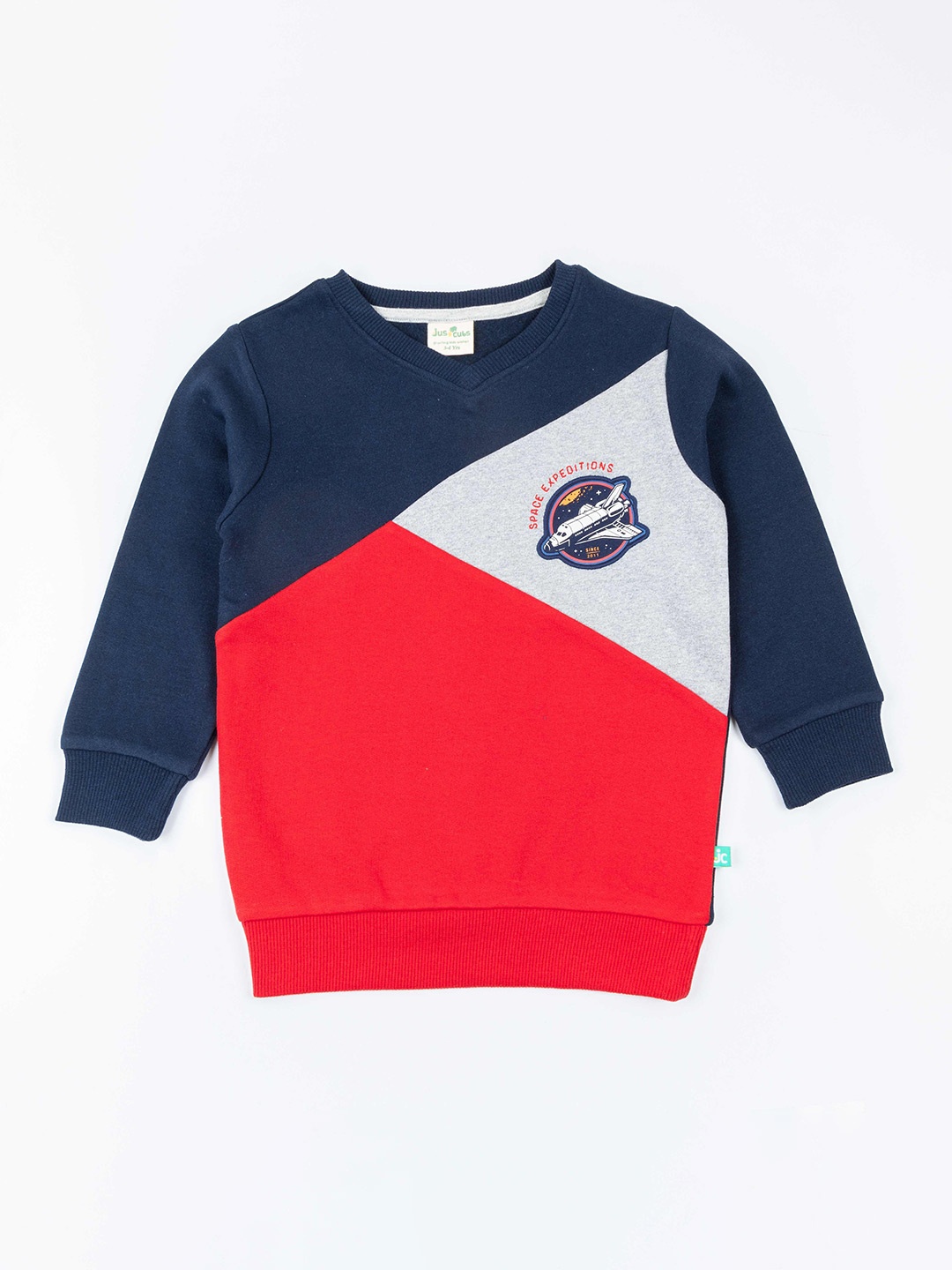 

JusCubs Boys Red & Blue Colourblocked Cotton Sweatshirt
