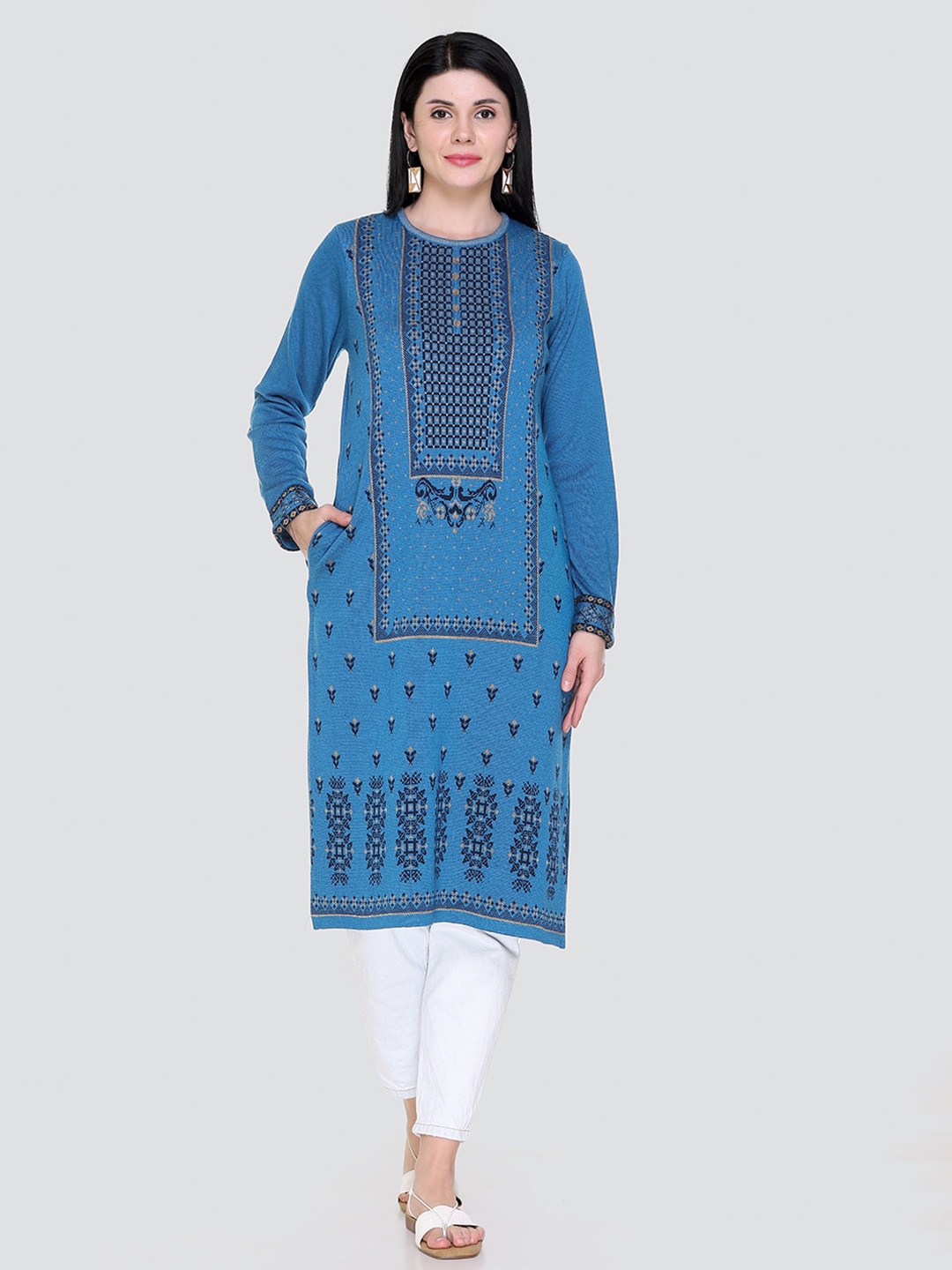 

KEIKO Women Turquoise Blue Ethnic Motifs Printed Kurta