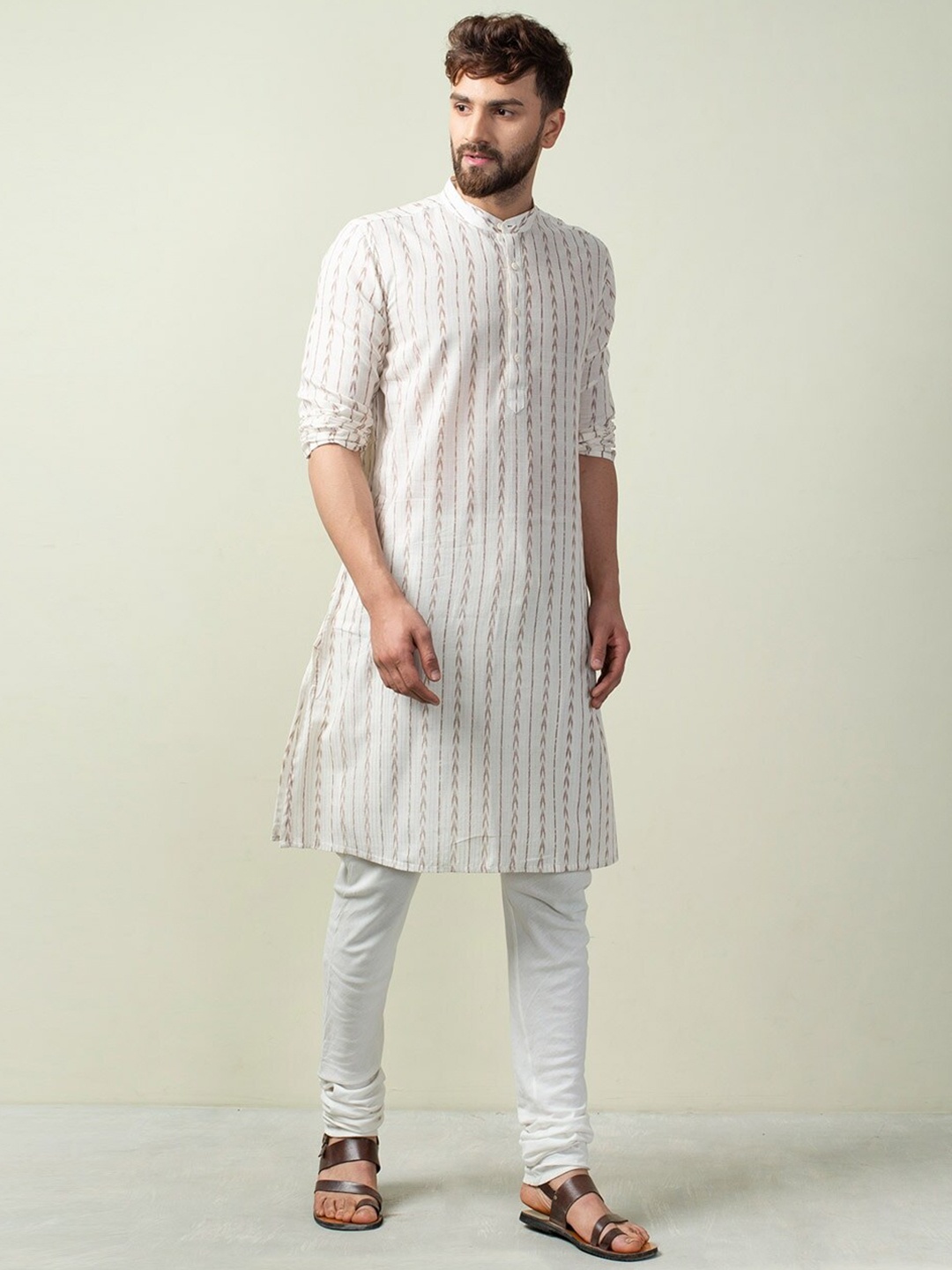

Fabindia Men Mandarin collar Kurta, White
