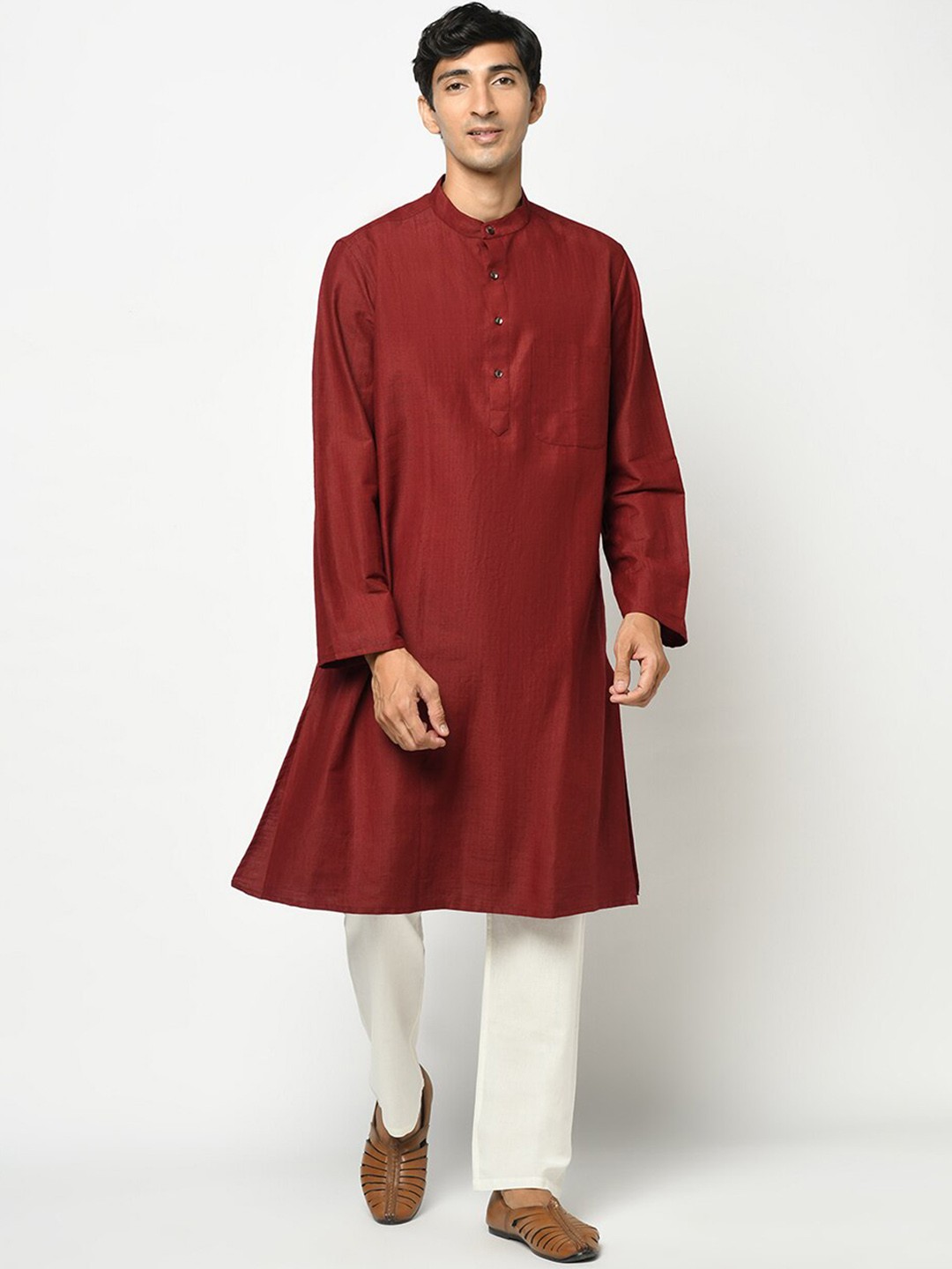 

Fabindia Men Maroon Kurta