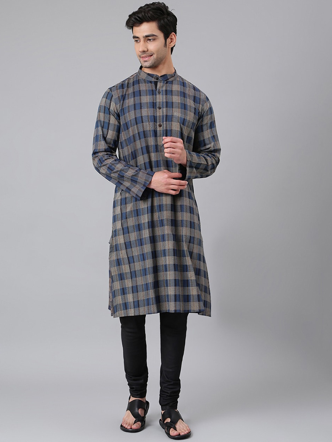 

Fabindia Printed Pure Cotton Kurta, Blue
