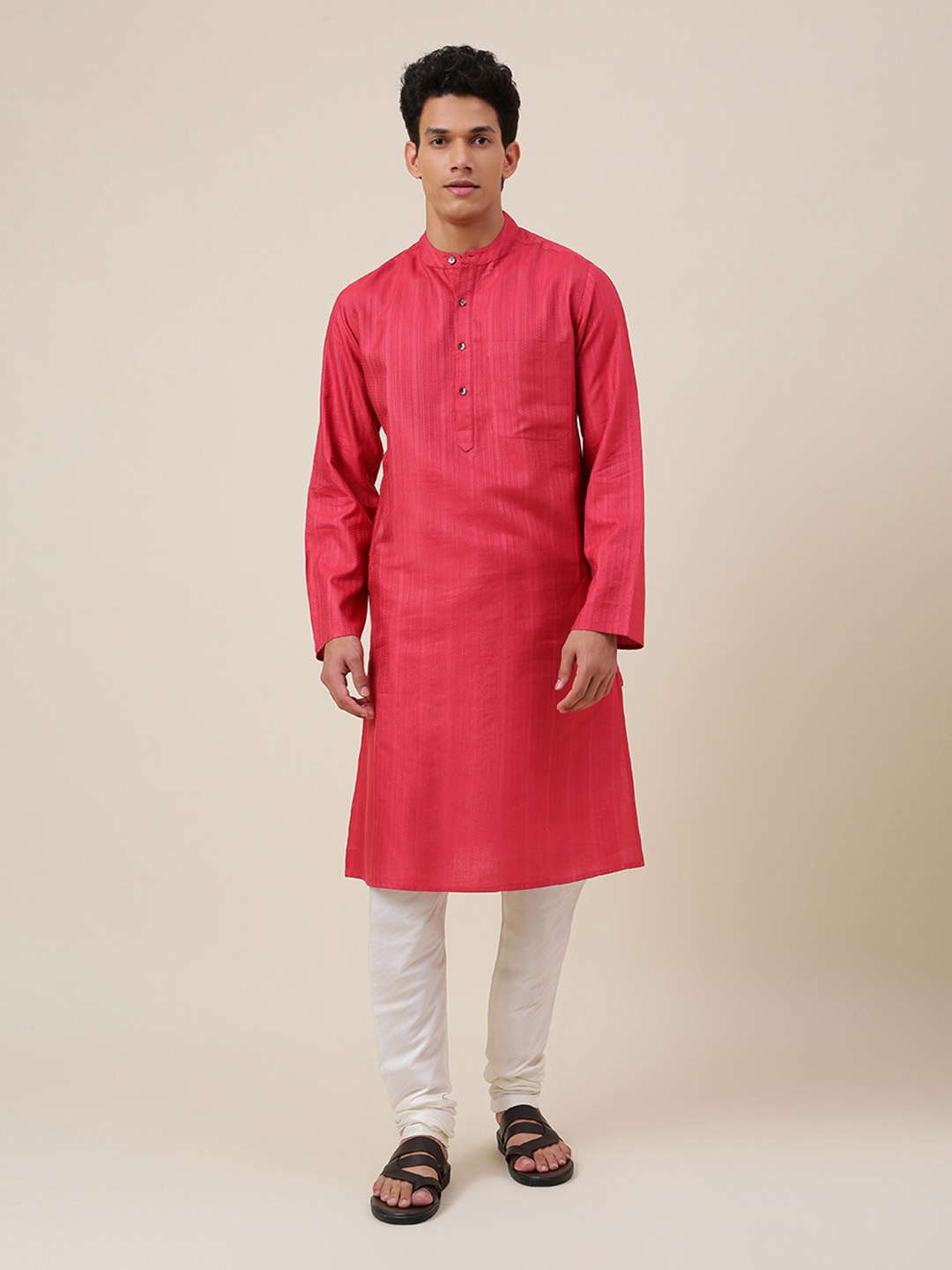 

Fabindia Men Pink Kurta