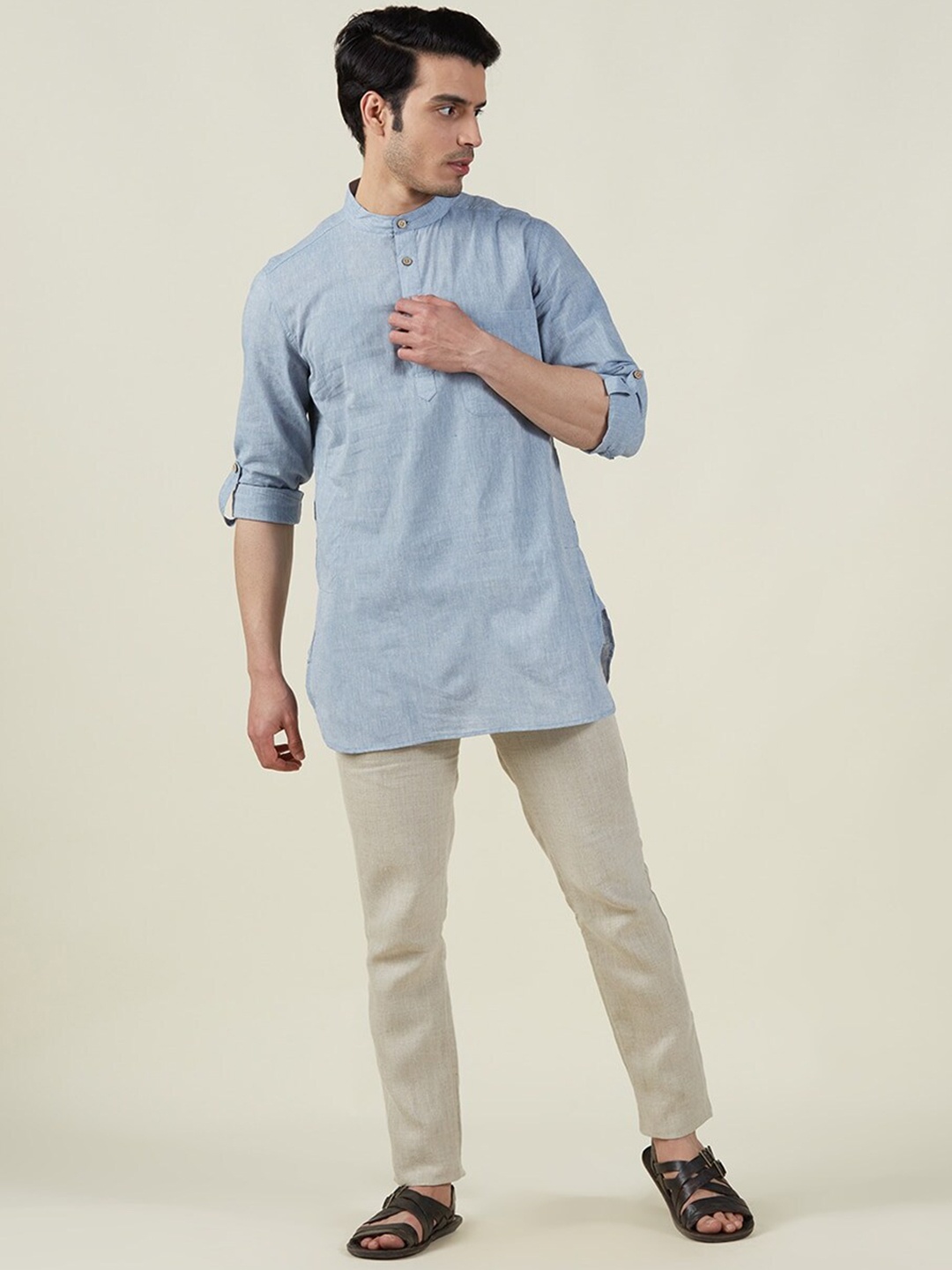 

Fabindia Men Blue Cotton Kurta