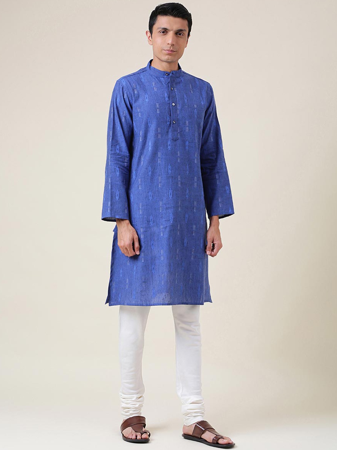 

Fabindia Men Blue Straight Kurta