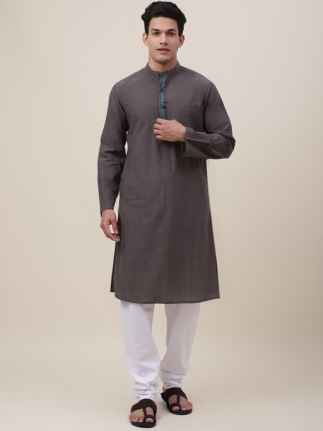 

Fabindia Men Grey Cotton Kurta