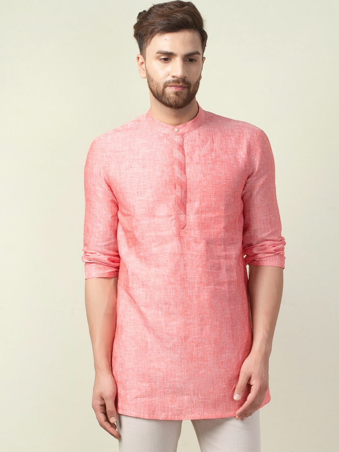 

Fabindia Men Red Straight Kurta